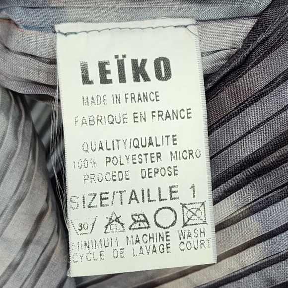Leiko Women's Tie-Dye Mock Neck Sleeveless Pleated Mini Dress Made in France - Picture 3 of 5